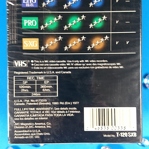 Factory Sealed JVC 120SX VHS Cassette - Picture 4 of 7